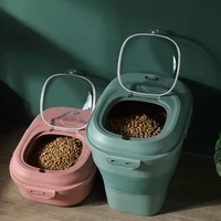 foldable food storage bucket large capacity 18kg cat food pet dog food sealed bucket moistureproof cat dog supplies