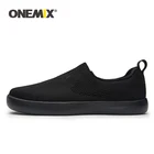 Мужские кроссовки ONEMIX, из мягкой дышащей сетки, легкая Вулканизированная обувь на плоской подошве, Женские Повседневные слипоны, для путешествий и прогулок