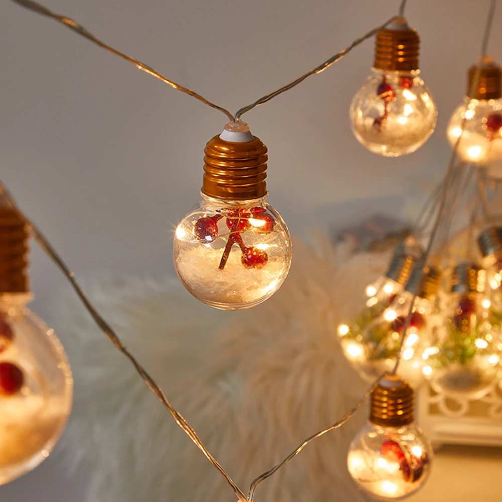 

USB Battery Christmas Bulb Lights String LED Globe Lights Operated Christmas Tree Indoor Outdoor Patio Decor With Accessories