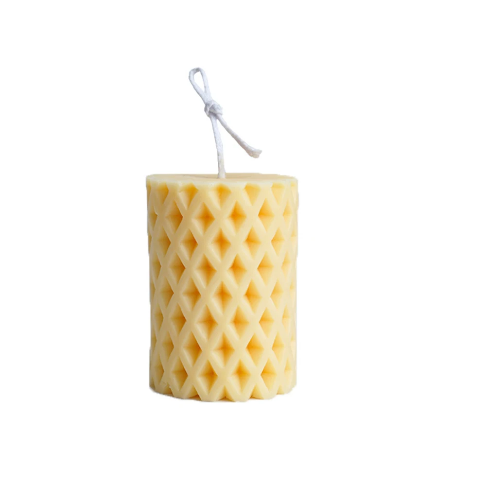 

Rhombus Hole Cylindrical Candle Silicone Moulds Simple Geometric Candle Mold For Candle Making Home Candle Decoration