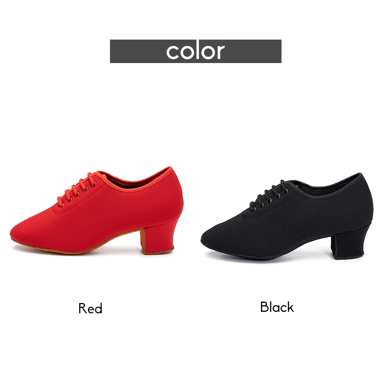 Women Dance Shoes Latin Jazz Adult Ballroom Salsa Dancing Shoes Woman Black Red Teachers Training Modern Tango Dance Sneakers