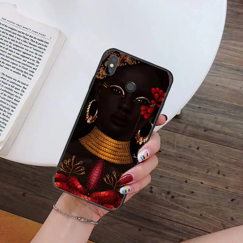 

Black african women Phone Case For Xiaomi Redmi 7 9t 9se k20 mi8 max3 lite 9 note 8 9s 10 pro Soft Silicone Shell Cover Funda