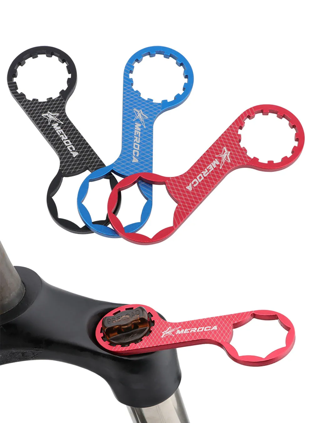

MEROCA Bicycle Front Fork Tool Aluminum Alloy XCM XCR XCT RST Mountain Bike Front Fork Cover Wrench Installation Tool