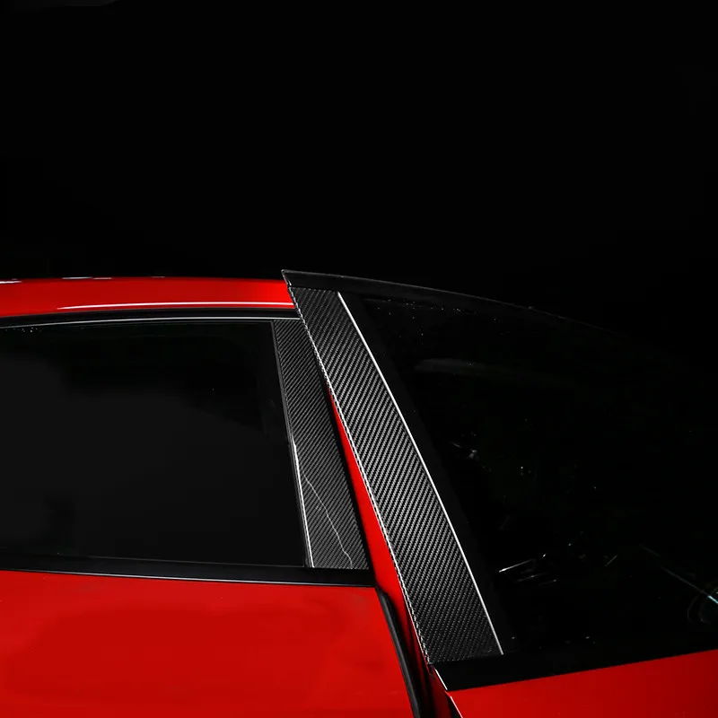 4 шт. накладки из настоящего углеродного волокна для автомобиля наружные B-Pillar