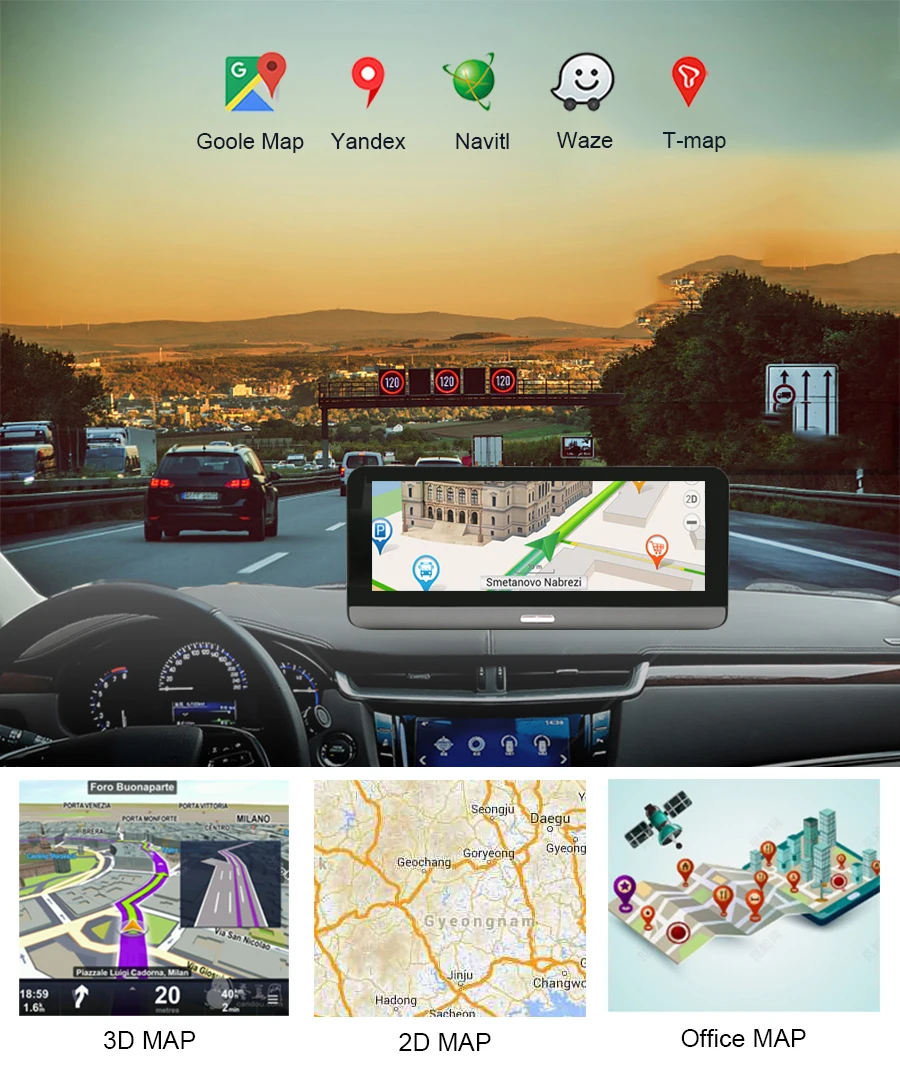 Видеорегистратор 4G 8 дюймов ADAS Android 1 2 + 32 ГБ GPS-навигация Wi-Fi Автомобильный