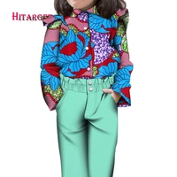 african children clothing for girls 2 piece sets dashiki suits print shirt and long pants casual girl costume street wear wyt678