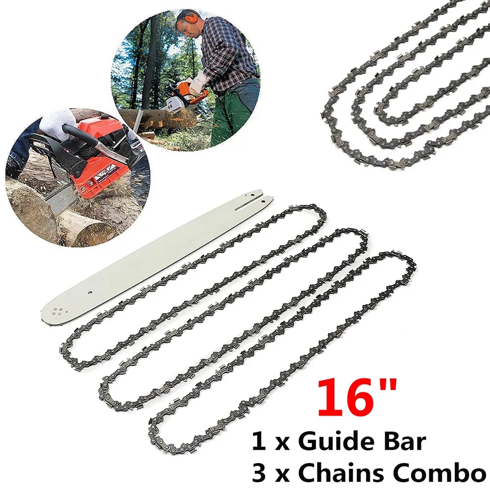 

16-дюймовая направляющая для цепной пилы с 3 лампами для STIHL 009 012 021 E180 MS180 направляющая полоса + цепи комбинированные аксессуары для воздушног...