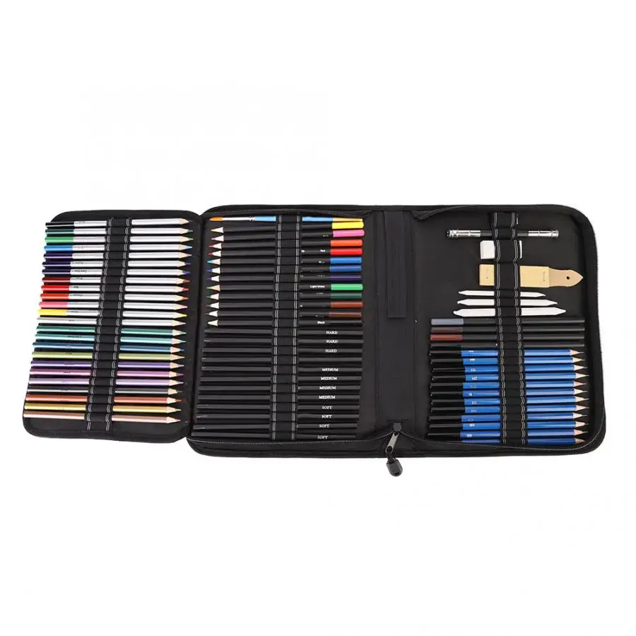 72 шт набросок рисунок цветной карандаш искусство уголь набор ластиков-ручек с