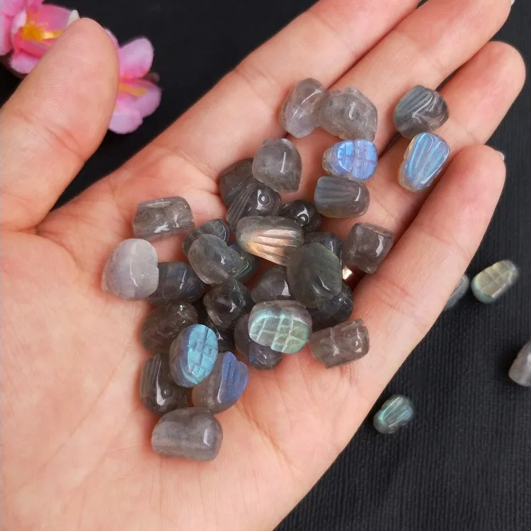 

loose beads Labradorite/amethys/rhodochrosite black/pink carved rabbit pendant for DIY jewelry making FPPJ wholesale nature