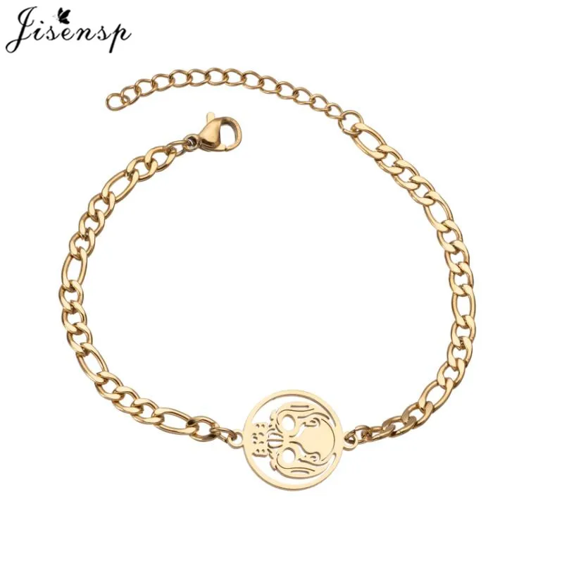 Готический череп скелета в стиле панк браслеты и для женщин цепочка из