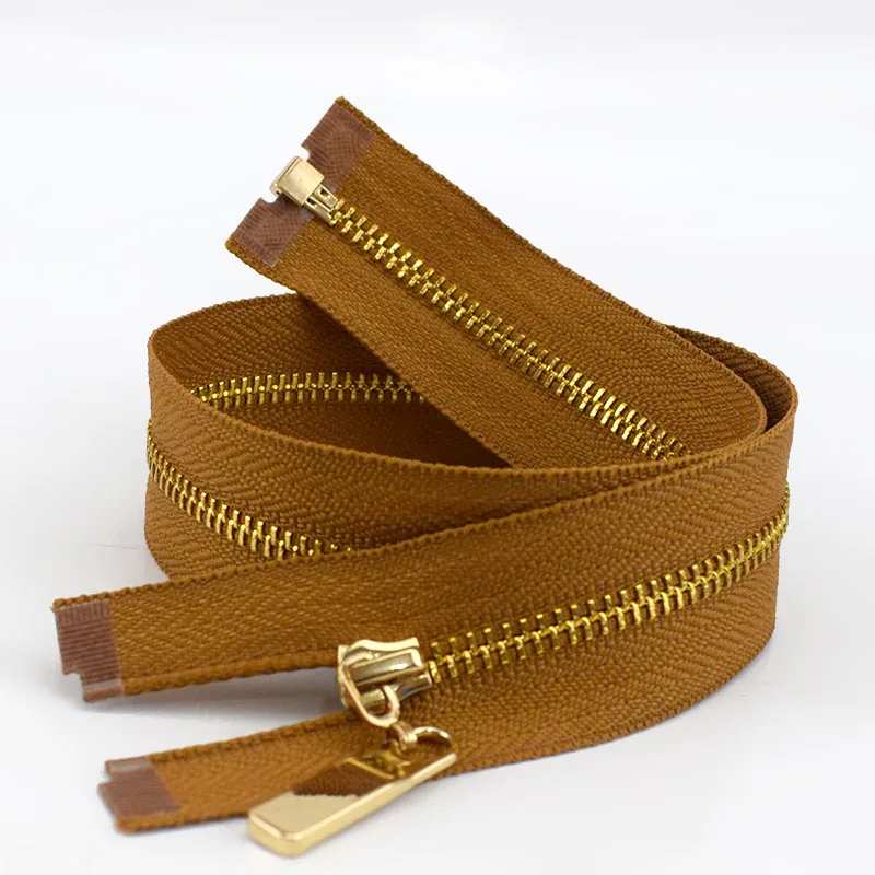 light tan 2 шт. Meetee 3# Металлические молнии с открытым концом 40/70 см золотые зубы Длинные молнии для шитья сумки пуховик юбка одежда аксессуары - Цвет: light tan