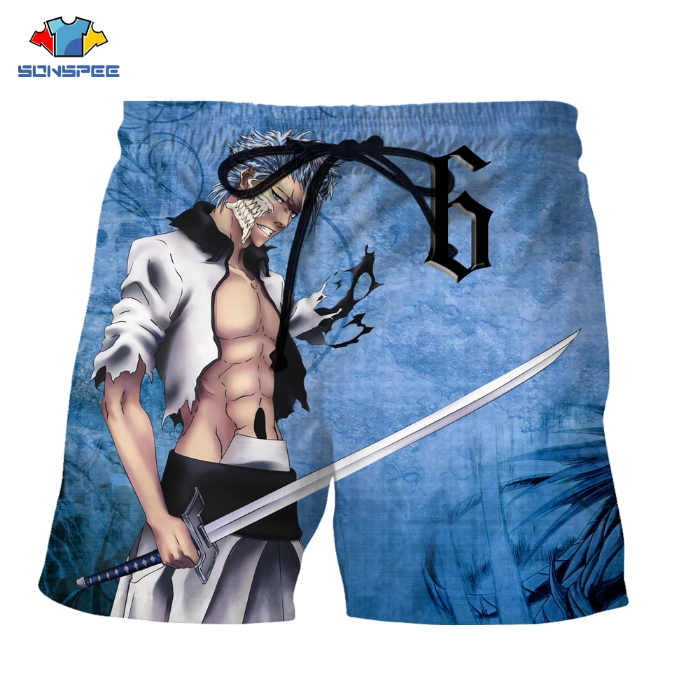 

SONSPEE Anime Bleach 3D Print Fashion Casual Funny Short Pants Summer Men Board Shorts Unisex Swimming Shorts