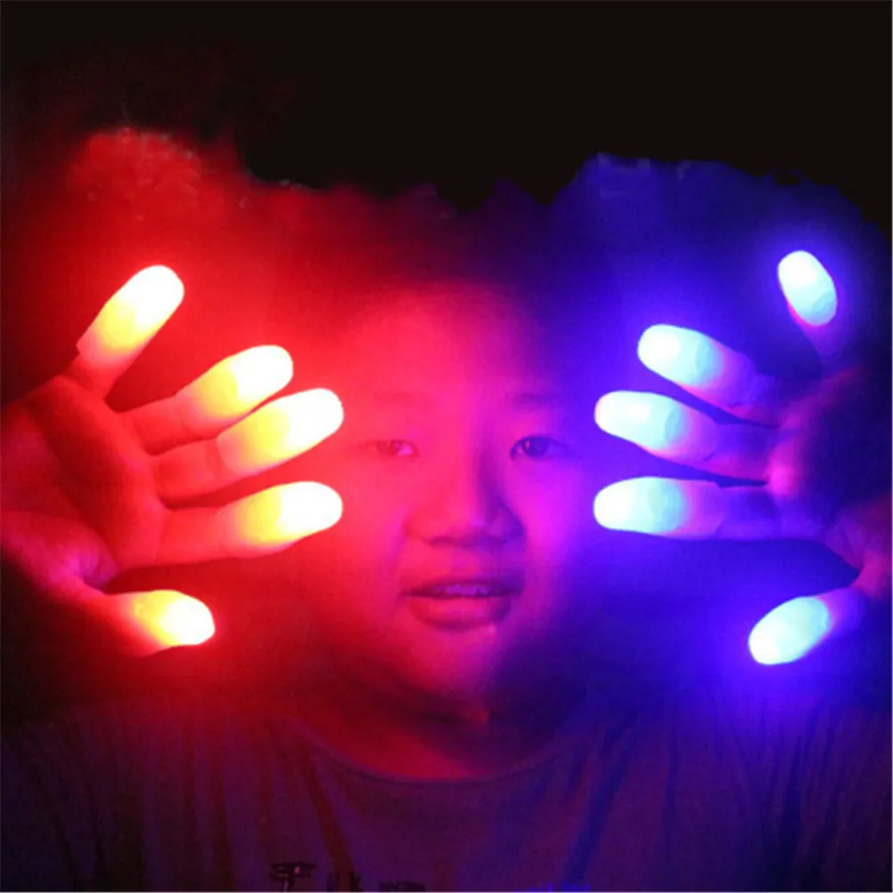 

2Pcs Random Novelty Kids Amazing Fantastic Glow Toys Children Luminous Gifts Magic Trick Props Funny LED Light Flashing Fingers