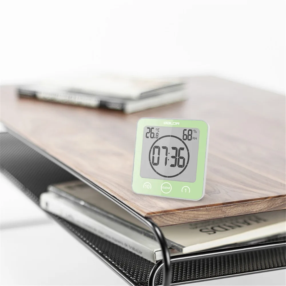 ЖК-цифровые водонепроницаемые для брызг воды настенные часы ванной душа таймер