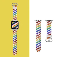 sport two color colourful silicone strap for apple watch band 38mm 40mm 42mm 44mm soft slim bracelet iwatch strap 3 4 5 6 se