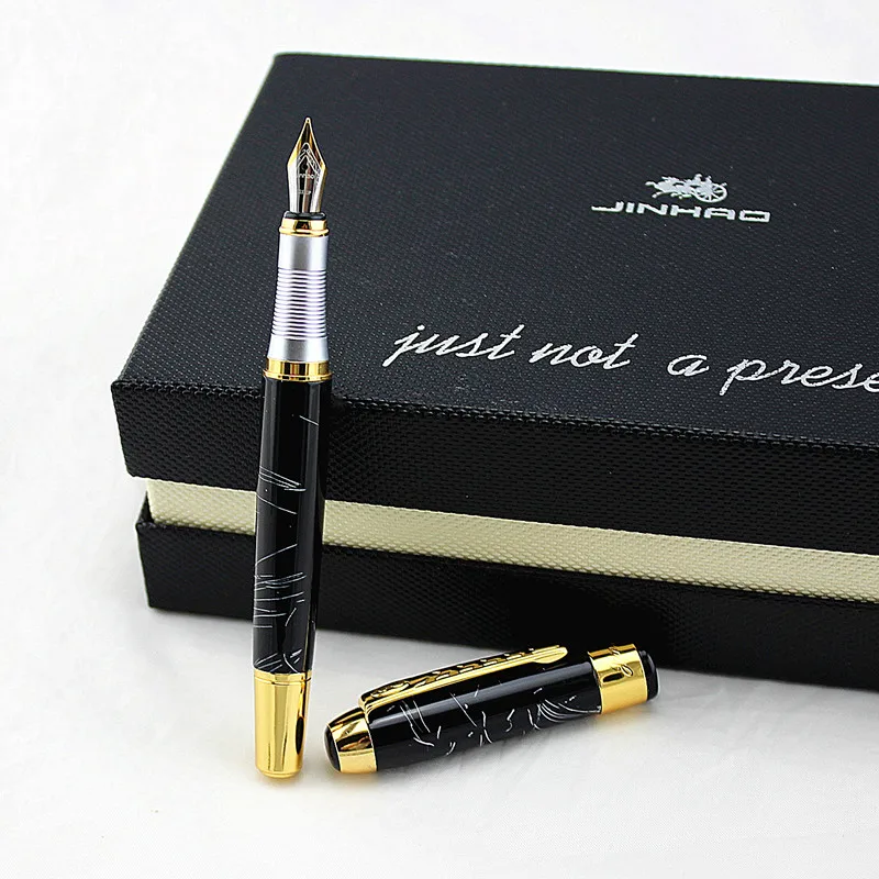 Jinhao 250, Высококачественная цветная Роскошная металлическая авторучка, школьные офисные канцелярские принадлежности, каллиграфия, 0,5 мм, перьевые чернильные ручки, подарок