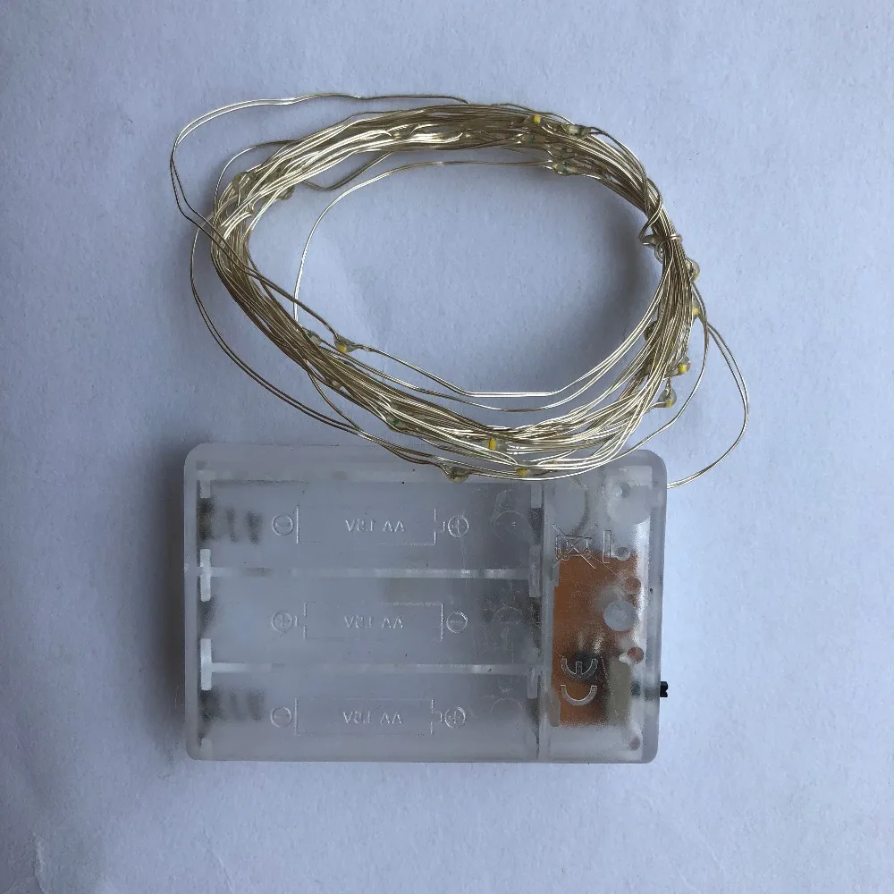 Гирлянда светодиодная медная с питанием от батарейки АА 2/5/10 м|Сверкающие товары