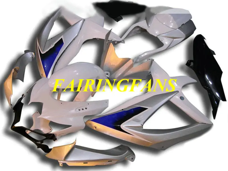 Комплект обтекателей под давлением для GSXR600 750 K8 08 09 GSXR 600 GSXR750 2008 2009 Белый