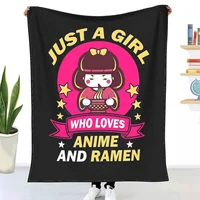 Just A Girl Who Really Loves Anime And Ramen Cute And Funny Japanese Anime Saying Gift Idea For Anime Lovers Kawaii Cartoon
