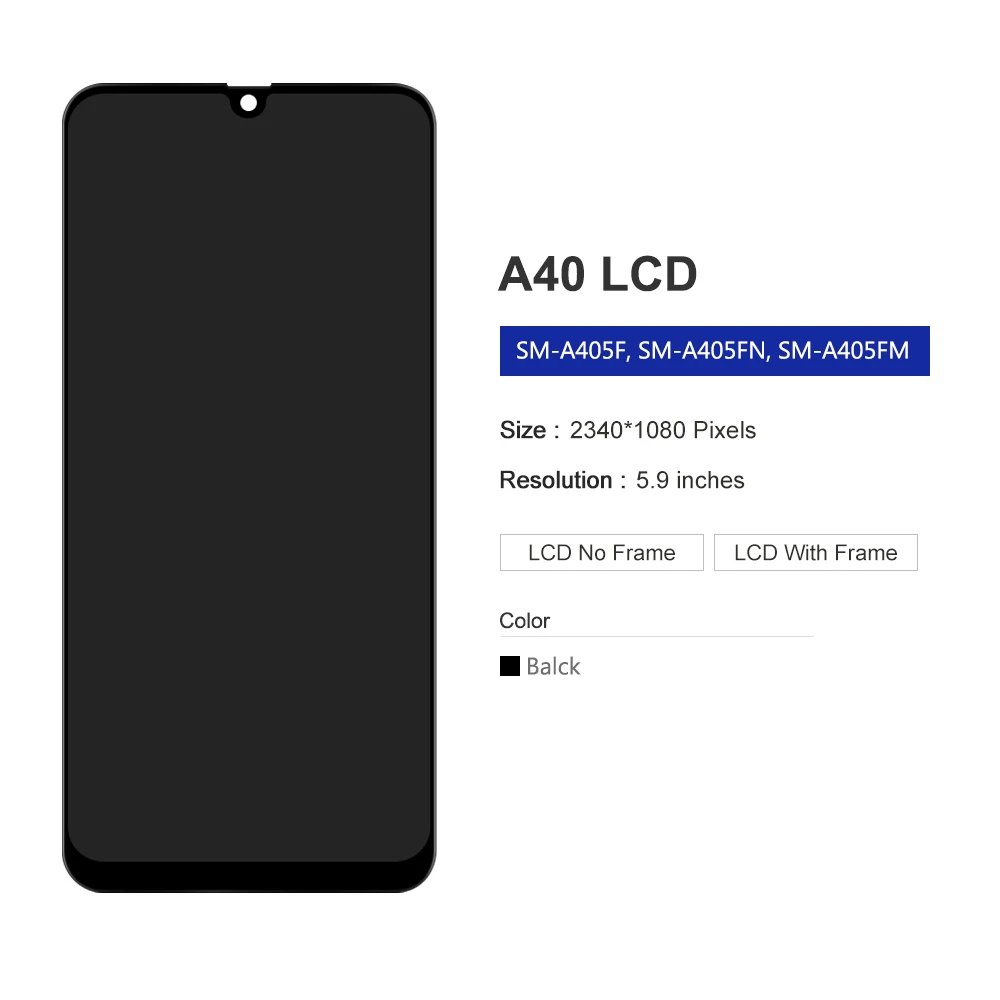 ЖК-дисплей 5 9 ''Super AMOLED для Samsung A40 LCD A405 с сенсорным экраном и дигитайзером в