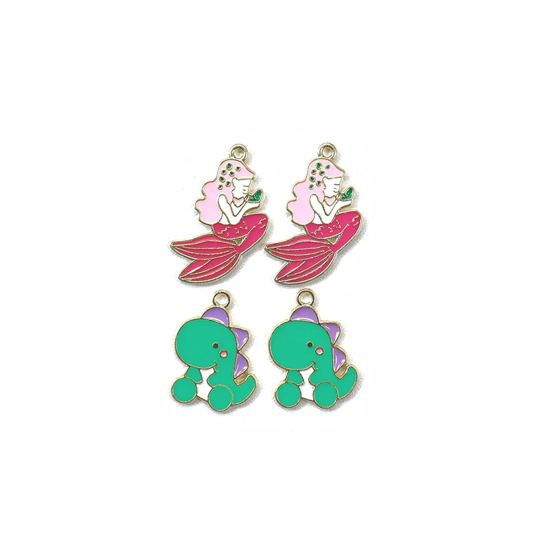 

10Pcs Cute Metal Little Dinosaurs Charms For DIY Making Earrings Necklace Bracelet Jewelry Accessories