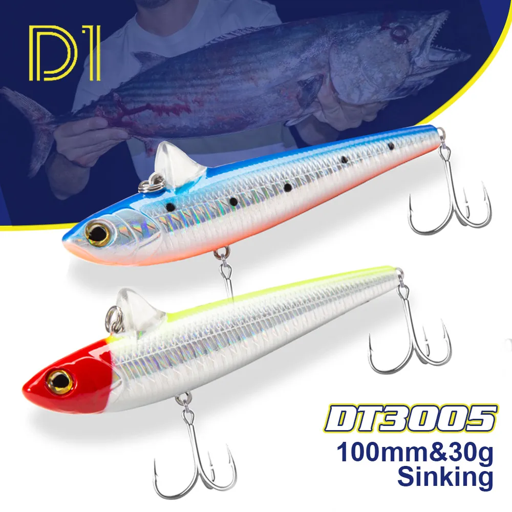 D1 спиннинговый плавник Вибрирующая Тонущая вращающаяся приманка 100 мм 30 г