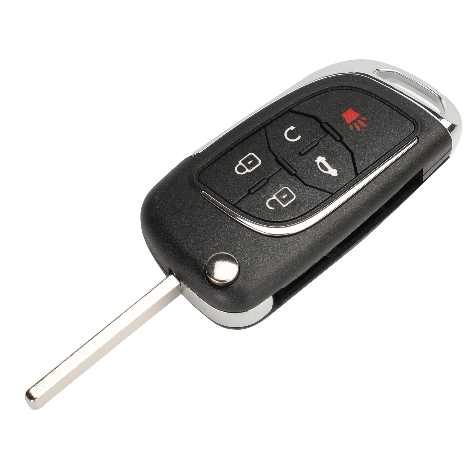 

jingyuqin 10pcs Modified Remote Flip Car Key Shell For Chevrolet Cruze Epica Lova Camaro Impala 2 3 4 5 Button HU100 Blade