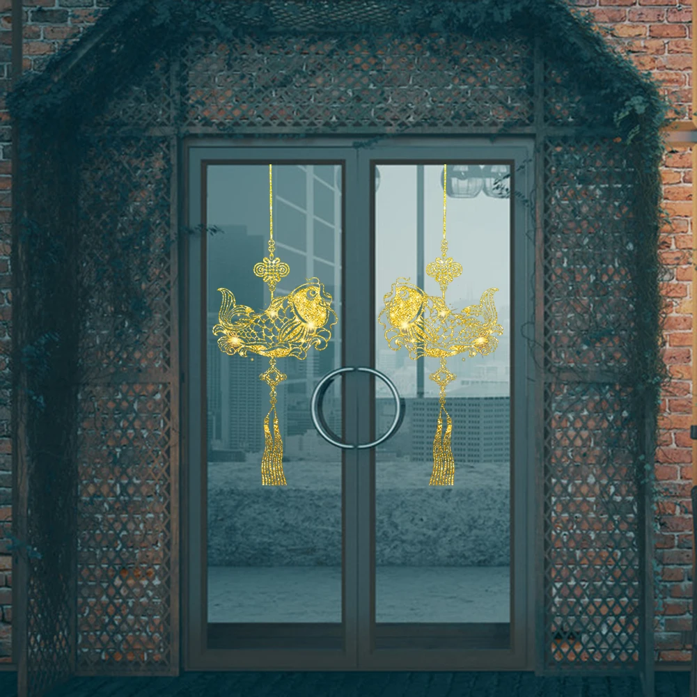 Классические Золотые узлы новогодние наклейки на стену с благословениями для