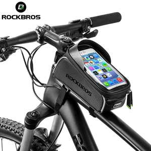 rockbros frame bike bag with waterproof touch screen bicycle handbar bicycle bags cycling bike frame 6 inch phone bag accessorie free global shipping
