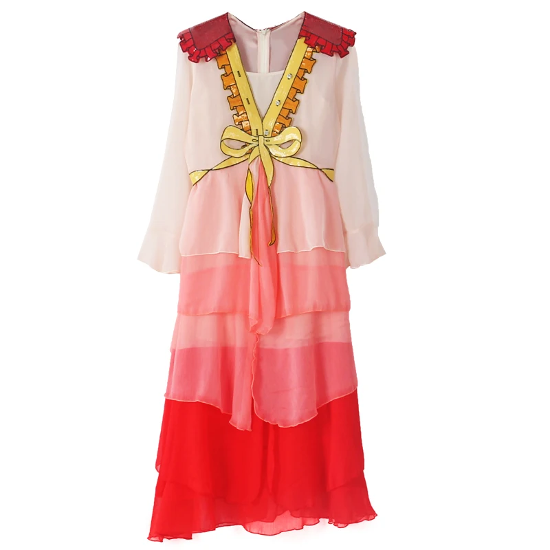 Женское длинное платье с глубоким v образным вырезом винтажное шифоновое