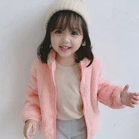 new winter children thicken clothes baby boys girls cotton hooded jacket pure color zipper wool coat infant casual costume