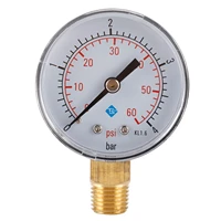 ts 50 4bar air pressure gauge air compressor pneumatic hydraulic fluid pressure gauge axial pressure gauge 060psi 04bar 50mm