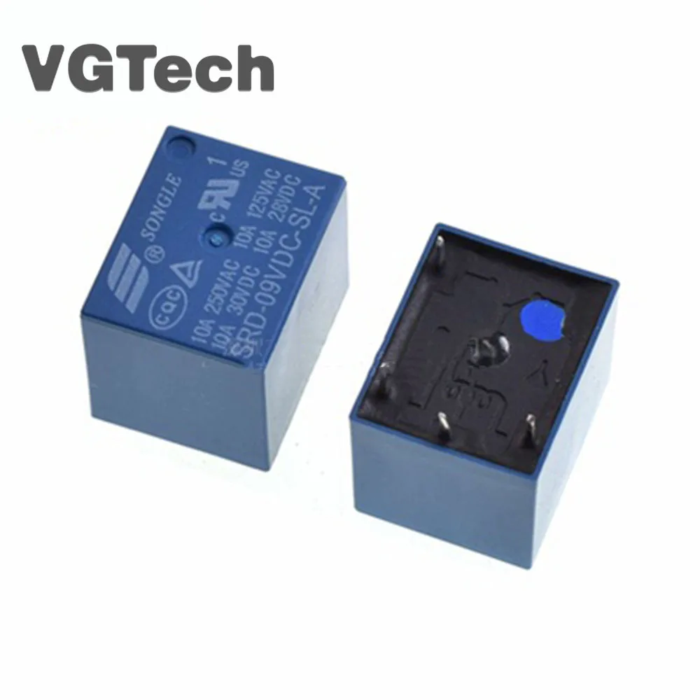 

5 шт., реле мощности, Φ 3V 5V 6V 9V 10A 250VAC 5PIN T73