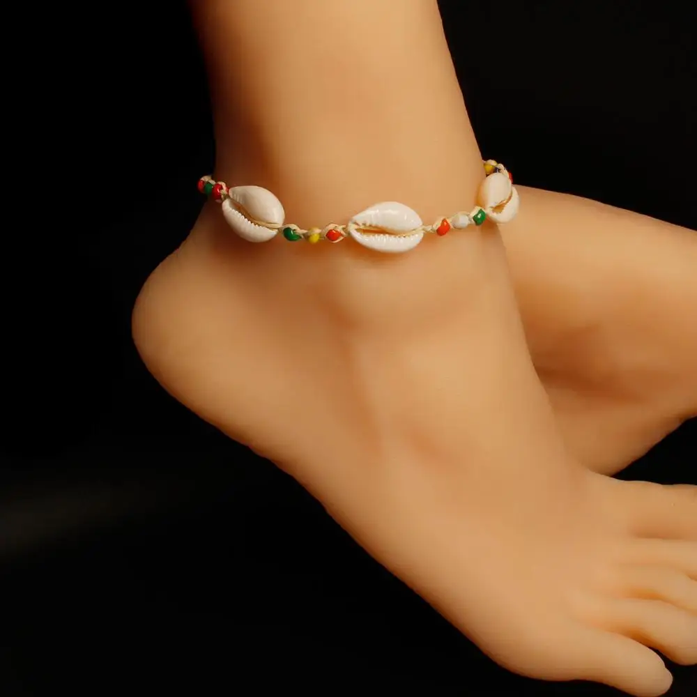 2019 fashion natural shell anklet bohemian national style mixed color rice beads foot decoration factory wholesale | Украшения и