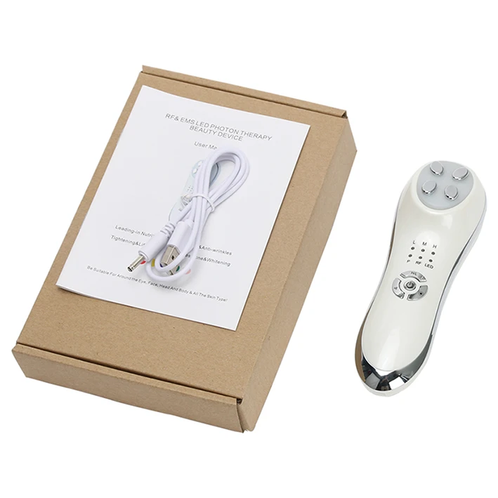No Gift Box Уход за кожей лица rf EMS Электропорация светодиодный, фотонный косметическое терапевтическое устройство против старения подтяжки лица Инструменты для глаз - Цвет: No Gift Box