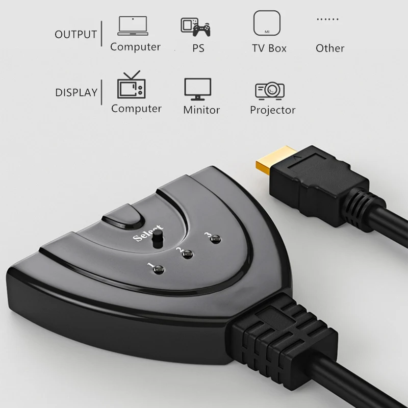 4K * 2K 3D Mini 3 Порты и разъёмы HDMI переключатель с пультом дистанционного управления