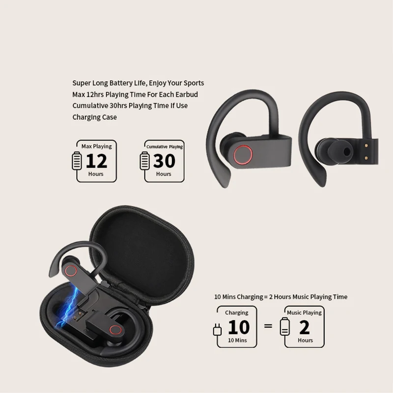 TWS 5,0 Bluetooth наушники CVC шумоподавление водонепроницаемые наушники стерео спортивные наушники двойной микрофон беспроводные Bluetooth гарнитуры