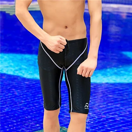 GH15-303 Fanceey sharkskin плавки мужские купальные сексуальные мужские купальные шорты Профессиональный купальный костюм трусы длинные гоночные помехи - Цвет: GH15-303