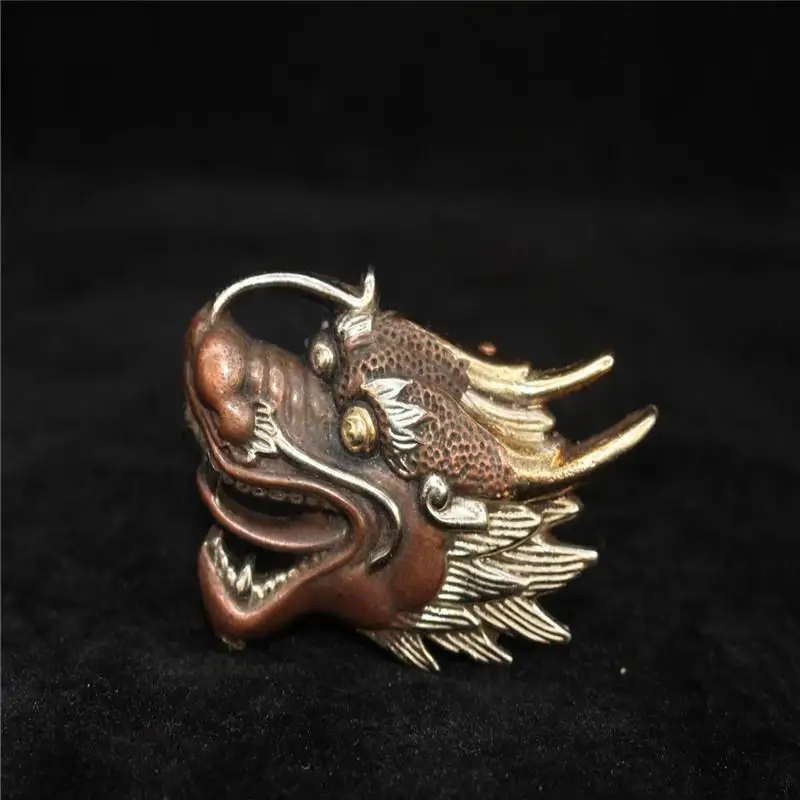 

Китайские старые Пекинские товары, позолоченная пряжка для ремня с головой дракона
