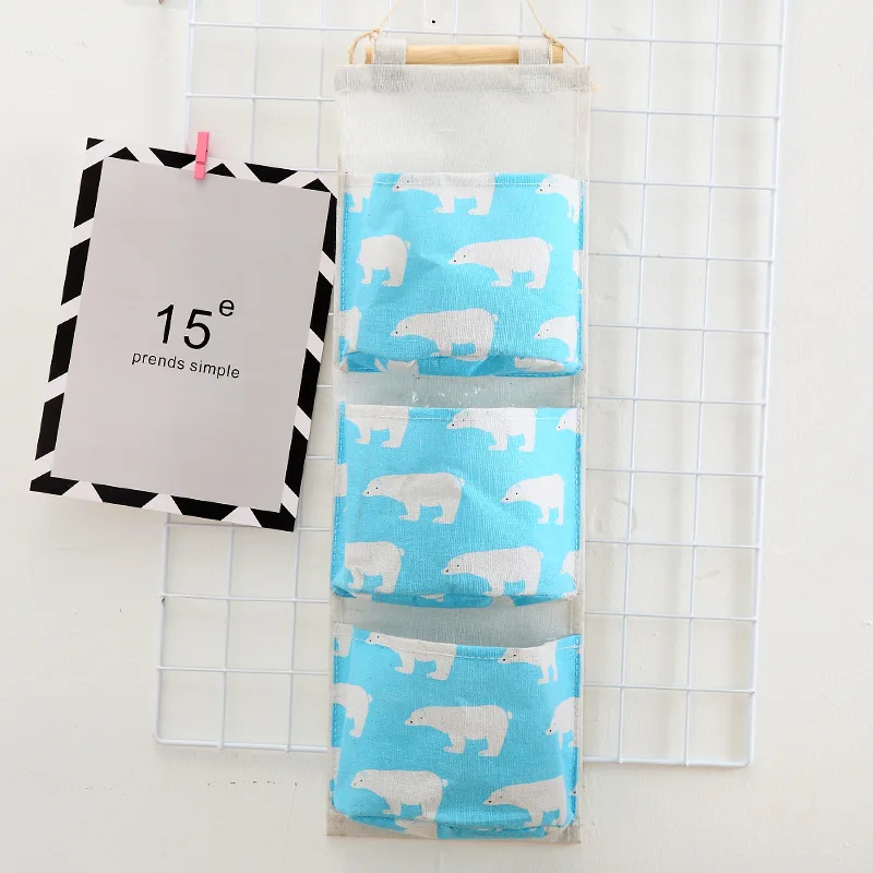 

Toys Organizer Flamingo Pattern Wall Mounted Wardrobe Organizers Sundries Storage Bag Jewelry Hanging Pouch Hang Cosmetics Dorm