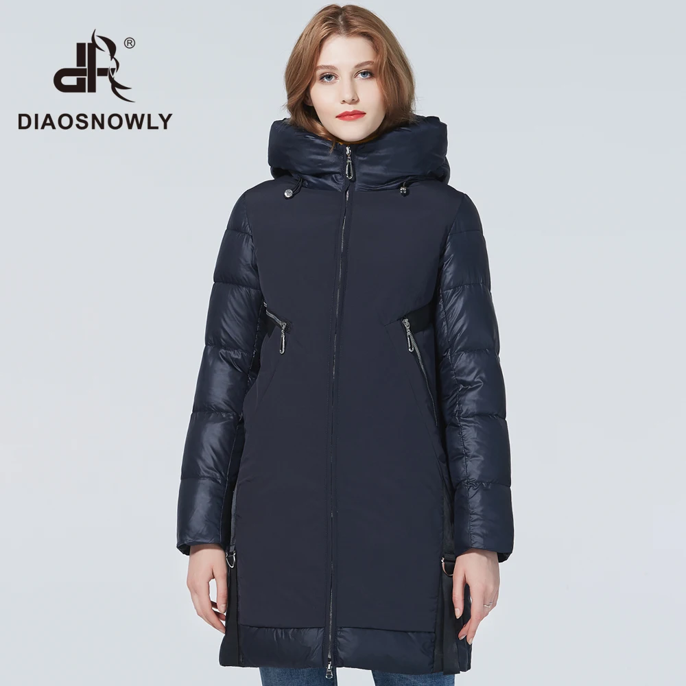 Diaosnowly 2020 Новый Пуховик Женский Зимний С Копюшоном Мода Толстые Куртки Для Женщин