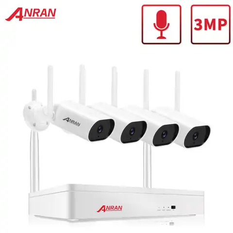 ANRAN cctv видео комплект 3MP беспроводная камера безопасности комплект 8CH NVR ночного видения Открытый Wifi системы камер наблюдения