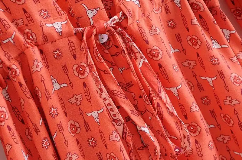 Женское платье в богемном стиле винтажное пляжное макси из вискозы бохо с