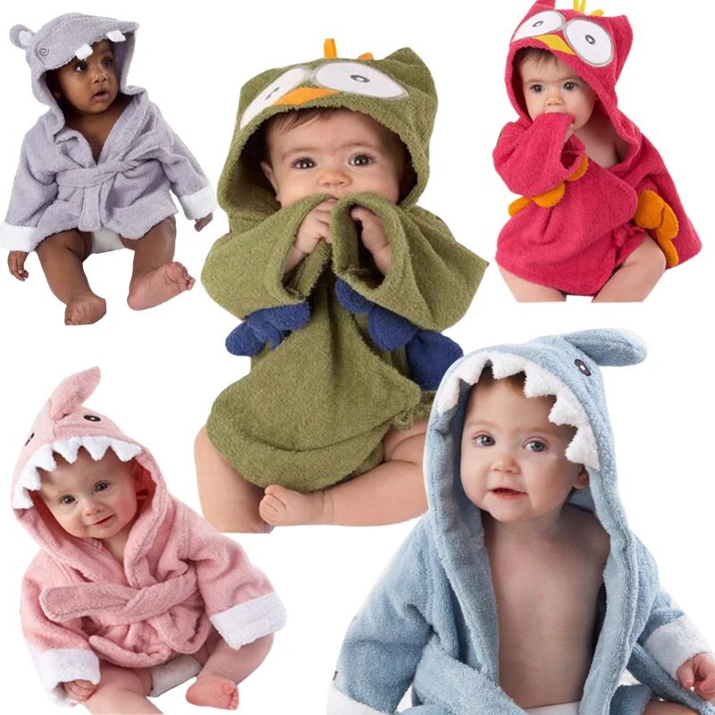2019 детский хлопковый банный халат фланелевые пижамы с животными для мальчиков