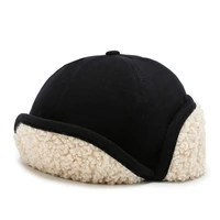 novelty winter thermal bomber hats for men women new ins style velvet thicken lamb wool biker windproof hat earmuffs cap ski cap