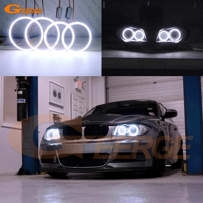 Для BMW 1 серия E81 E82 E87 E88 2004-2012 отличный ультра яркий COB led Ангельские Глазки halo