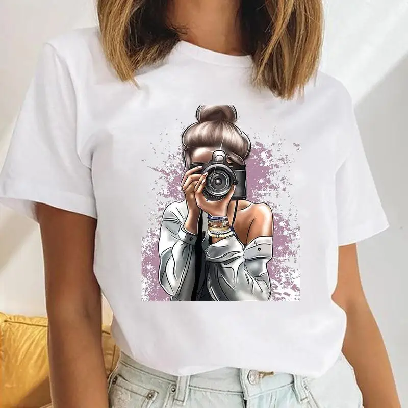 

Женская футболка с коротким рукавом и принтом, в стиле 90-х