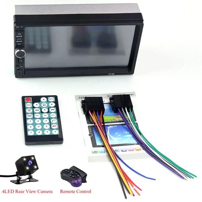 remote camera 7018B Multimidia 2 Din Автомобильный MP5 плеер automotivo " HD сенсорный экран Авто Аудио Стерео Bluetooth Радио управляемый автомобильный сабвуфер - Цвет: remote camera