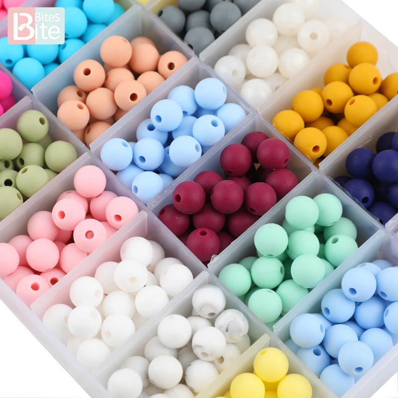 

Bite Bites 30Pcs 9mm Silicone Beads Round Baby Teether Eco-friendly BPA Free Baby Teething Pacifier Chain Bead Silicone Rodents