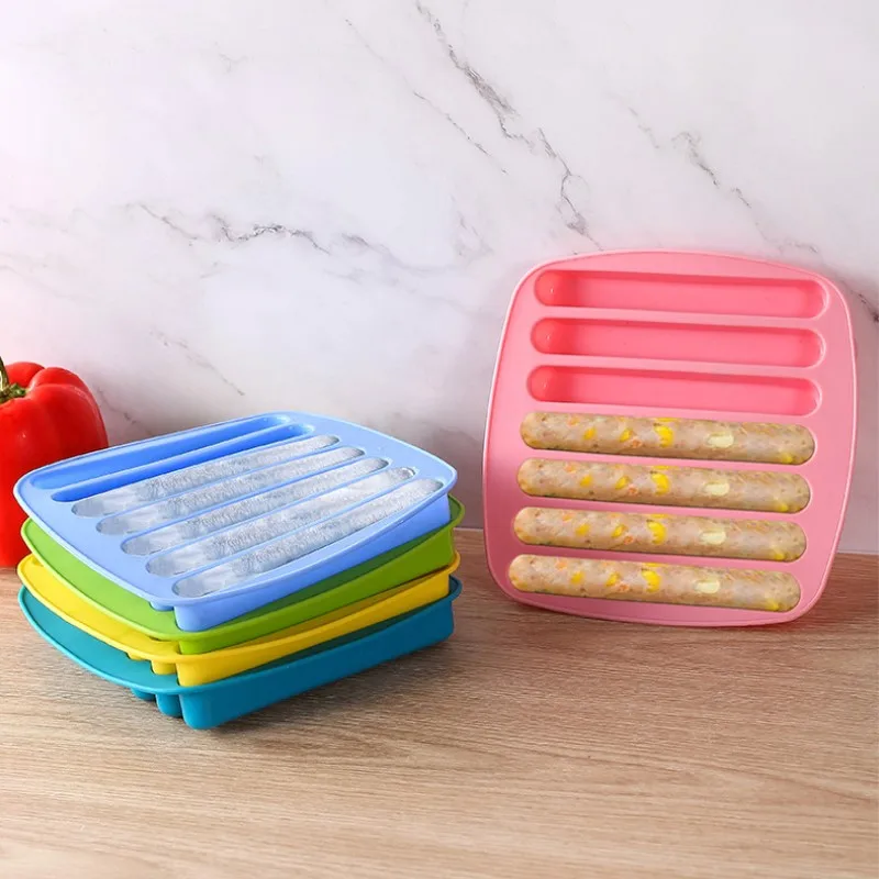 DIY Silicone Ice Tray Mold Worst Maker Mould Siliconen Ham Hot Dog Making Schimmel Huishoudelijke Worstjes Cake Bakken Mallen | Дом и сад